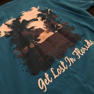 GET LOST IN FLORIDA Graphic Tee Size L Blue
